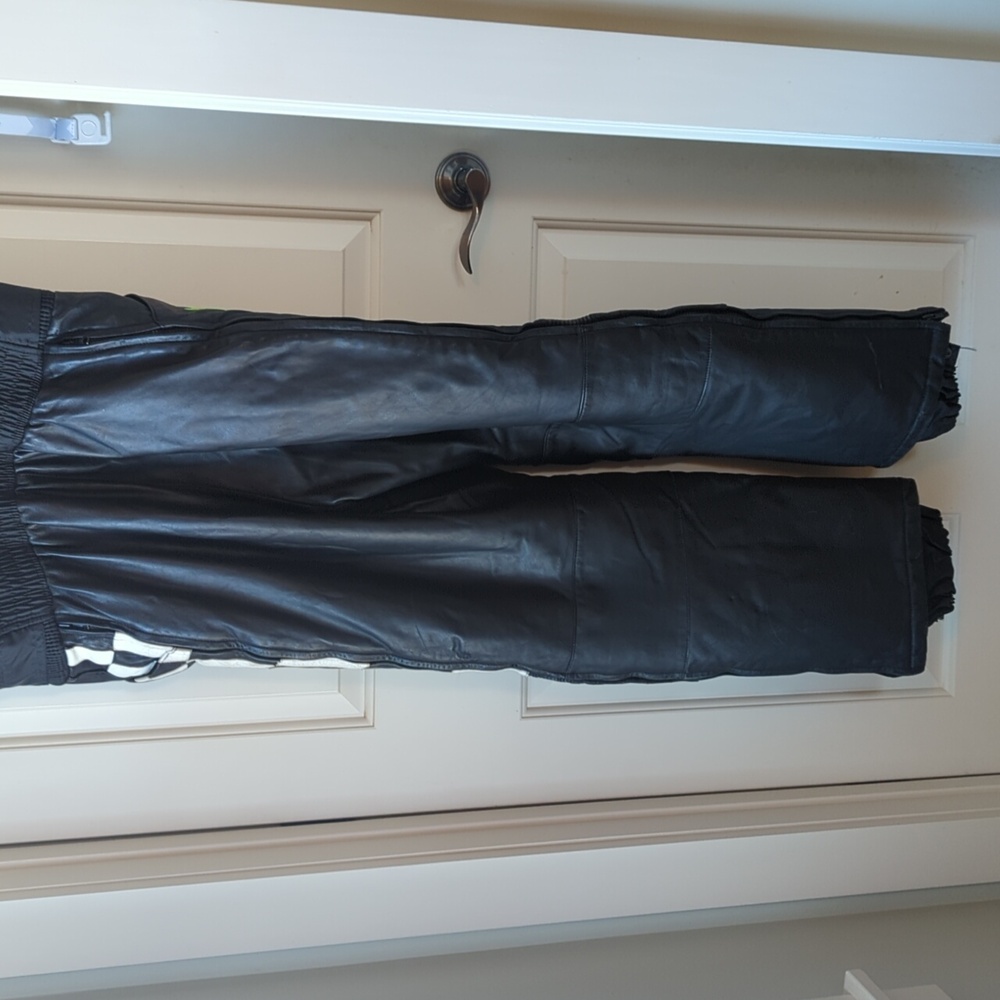 Vintage 90s Arctic Cat Leather Snowmobile Insulated Overalls - Picture 12 of 16